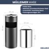 Runder Standaschenbecher für Draußen 30L - 25x61cm Stahl | Mülleimer mit Aschenbecher Abfalleimer mit Inneneimer Standascher Outdoor, Grau Bild 3