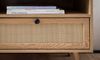 Lowboard 120 x 56 x 39 cm TV-Kommode mit Eiche-Dekor & Rattan, Design TV-Schrank Hoch mit Schubladen, Fernsehtisch Fernsehschrank Stauraum, Fernsehkommode Wohnzimmer Bild 5