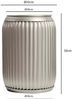 Beistelltisch Metall Rund 35cm Silber mit abnehmbarer Tischplatte - Design Wohnzimmertisch mit Stauraum - Extravaganter Couchtisch Rillenoptik - Moderner Sofatisch Klein Handmade Bild 4