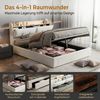 PXloue Polsterbett LED Doppelbett, Bettkasten, Ladefunktion, Samt, 160x200 cm Bild 3