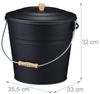 Relaxdays Schwarzer Ascheeimer mit Deckel 12l Bild 4