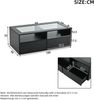 Couchtisch 100 x 50 x 35 cm mit LED-Beleuchtung, 2 Schubladen und Glasplatte, Schwarz Bild 5