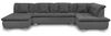 Couchgarnitur NICOLE mit Schlaffunktion Ottomane Links Grau/Schwarz Bild 3