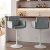CLP 2er Set Barhocker Los Angeles Samtbezug höhenverstellbar drehbar bis 150 kg,grau weiß Bild 3