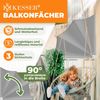 KESSER® Balkonfächer klappbar mit Wandhalterung | 140x140cm | Sichtschutz Balkon Windschutz | Balkonsichtschutz | Seitenmarkise | witterungsbeständig | inkl. Montagematerial | Hellgrau Bild 2