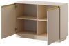 Bettso 'ROY' Kommode mit geriffelte Fronten, Holzwerkstoff Beige, 72x39x104 cm Bild 2