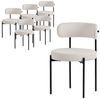 ML-DESIGN Polsterstuhl Esszimmerstühle Gruppe Küchenstuhl aus Teddystoff mit Metallbeinen (6 St), Clubstuhl 6er Set Wohnzimmerstuhl Weiß moderne Design Lounge Stuhl Bild 4
