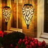 2er Set LED Solar Hängeleuchte, Tropfen mit Dekor, H 50 cm Bild 2