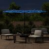 vidaXL Doppel-Sonnenschirm mit LED-Leuchten Azurblau 316x145 cm 362976 Bild 3