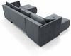 Wohnero24 NESSA U Ecksofa 292x152 cm mit Schlaffunktion 280x140 & Bettkasten – XXL Wohnlandschaft Dunkelgrau Bild 3