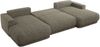 XXL Wohnlandschaft RINA U-Form 360 cm breit, Sofa mit Schlaffunktion & DL-Mechanismus, Wellenfederung, modern freistehend - Grau Strukture Bild 5