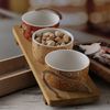 MARELIDA Servier-Set Tapas Set Servierset Servierplatte mit 3 Schalen Dipschalen Fingerfood, Holz, (4-tlg) Bild 3