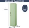 Aktenschrank abschließbar ALEX - 5 Ebenen verstellbar, Flügeltüren | Metallschrank Werkstatt Mehrzweckschrank Büroschrank aus Stahl Werkzeugschrank, 185x45x40cm Pastellgrün Bild 2