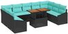 vidaXL Garten Essgruppe mit Kissen 10 pcs Schwarz und Teal 3349885 Bild 2
