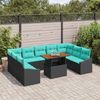 vidaXL Garten Essgruppe mit Kissen 10 pcs Schwarz und Teal 3349885 Bild 3