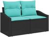 vidaXL Garten Essgruppe mit Kissen 10 pcs Schwarz und Teal 3349885 Bild 4