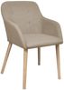 vidaXL Esszimmerstühle 4 Stk. Beige Stoff und Massivholz Eiche [270570] Bild 2