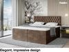 MEBLINI Boxspringbett DALIA 160x220 cm mit Bettkasten - H4/Braun Samt Polsterbett - Doppelbett mit Topper & Taschenfederkern-Matratze Bild 2