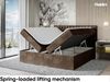 MEBLINI Boxspringbett DALIA 160x220 cm mit Bettkasten - H4/Braun Samt Polsterbett - Doppelbett mit Topper & Taschenfederkern-Matratze Bild 3
