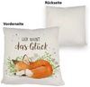 speecheese Dekokissen Hier wohnt das Glück Kissen mit Fuchs im Aquarell-Stil Bild 2