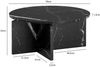 Couchtisch Rund 70x70x33cm Marmor-Optik Schwarz Modern Design Bild 4