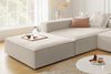 KAWOLA Sofa CARMO Ecksofa Stoff weiß mit Hocker Recamiere links 68 x 191 x 306 cm Bild 4