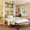 Murphy-Bett, Metallrahmen-Wandklappbett, Faltbett 90*200 Kombination aus Metallrahmen und Holzplatte, mit verriegelbarer Wandbefestigung, robust und leise, multifunktionales Bett Bild 3