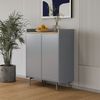 Kommode Velina Grau 80 x 103 cm mit 6 Fächern Vicco Bild 3