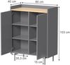 Kommode Velina Grau 80 x 103 cm mit 6 Fächern Vicco Bild 2