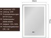 ZMH Beleuchteter Badezimmerspiegel – 50 x 70 cm, LED, Wandmontage, IP44, Touch-Schalter, Uhr, beschlagfrei, verstellbar Bild 3