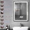 ZMH Beleuchteter Badezimmerspiegel – 50 x 70 cm, LED, Wandmontage, IP44, Touch-Schalter, Uhr, beschlagfrei, verstellbar Bild 2