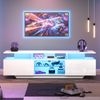 TV-Schrank Weiß Hochglanz, 160x40x45 cm für TV bis 70 Zoll, mit App-LED & 8 Ablageflächen Bild 3