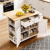 oyajia Küchenwagen Kücheninsel mit erweiterbare Arbeitsplatte, Sideboard freistehend, (Servierwagen mit Rollen, verstellbare Ablagen, 101x 44/ 74 x 87 cm), mit Schubladen & Gewürzregal Bild 2