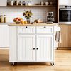 oyajia Küchenwagen Kücheninsel mit erweiterbare Arbeitsplatte, Sideboard freistehend, (Servierwagen mit Rollen, verstellbare Ablagen, 101x 44/ 74 x 87 cm), mit Schubladen & Gewürzregal Bild 3