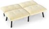 Schlafsofa, Samt mit Schlaffunktion & Metallrahmen, 160×81×78, Creme Bild 5