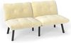 Schlafsofa, Samt mit Schlaffunktion & Metallrahmen, 160×81×78, Creme Bild 2