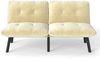 Schlafsofa, Samt mit Schlaffunktion & Metallrahmen, 160×81×78, Creme Bild 5