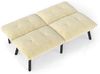 Schlafsofa, Samt mit Schlaffunktion & Metallrahmen, 160×81×78, Creme Bild 3