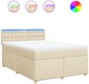 vidaXL Boxspringbett mit Matratze Creme 140x200 cm Stoff 3289022 Bild 2