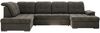 Ecksofa, Wohnzimmer U Couch, Polstersofa mit Bettkasten - MADRITO U - Dunkelgrau Velorus - Links Bild 5