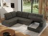 Ecksofa, Wohnzimmer U Couch, Polstersofa mit Bettkasten - MADRITO U - Dunkelgrau Velorus - Links Bild 4