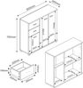 Sideboard Crimla 76x80x28cm Weiß [en. casa] Bild 2