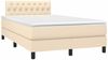 vidaXL Boxspringbett mit Matratze Creme 120x190 cm Stoff 3269749 Bild 2