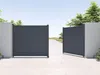 Vente-unique - VIAZO Eingangstor Metall Grau - B 4,6 cm x H 176 cm x L 392 cm Bild 2