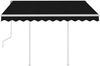 vidaXL Markise Manuell Einziehbar mit Pfosten 3x2,5 m Anthrazit 3069899 Bild 3