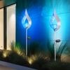 LED Solar-Steckleuchte, silber-blau, Flammen-Optik, H 90 cm Bild 2