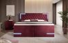 Boxspringbett Carlotta mit LED, Stauraum und USB (Samt) 200x200 Rot H3 (70-100kg) Bild 3