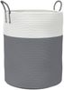 vidaXL Aufbewahrungskorb Grau und Weiß Ø38x46 cm Baumwolle 358482 Bild 2