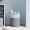 vidaXL Aufbewahrungskorb Grau und Weiß Ø38x46 cm Baumwolle 358482 Bild 3