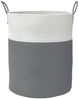 vidaXL Aufbewahrungskorb Grau und Weiß Ø38x46 cm Baumwolle 358482 Bild 4